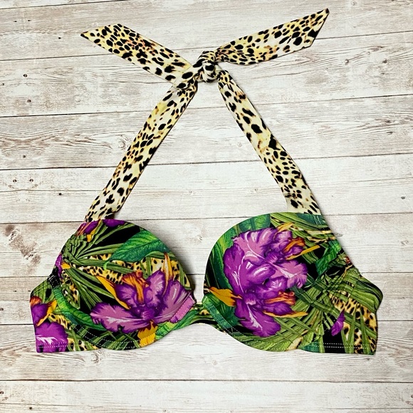 Victoria's Secret Other - Victoria’s Secret Bombshell Tropical Jungle Bikini Top Size 36B